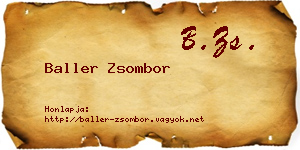 Baller Zsombor névjegykártya